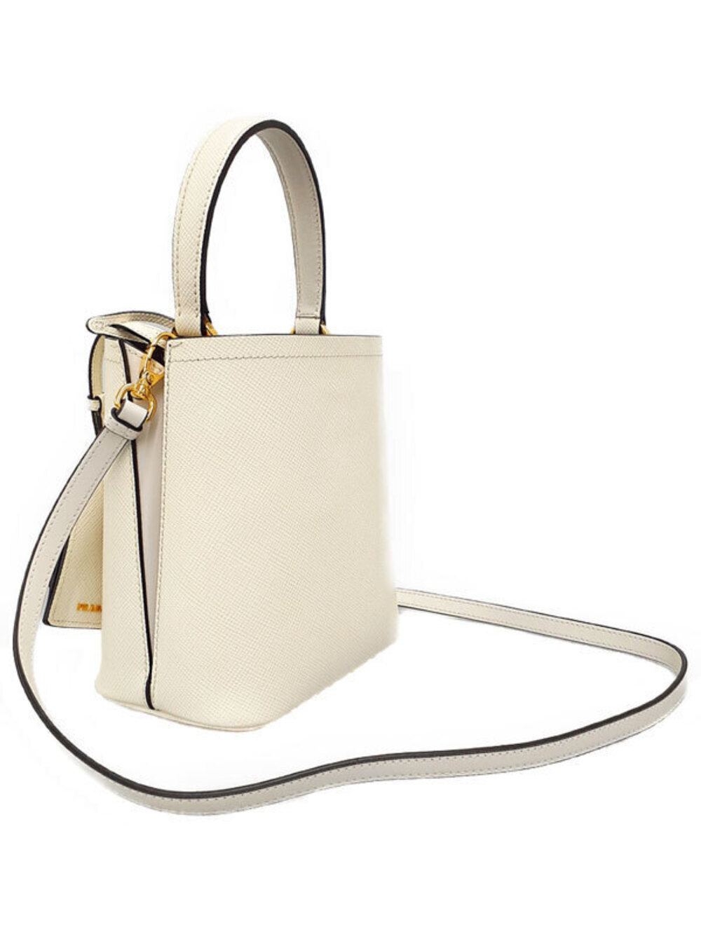 Prada leather tote Saffiano bag black Panier